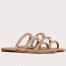 Valentino Garavani Rockstud Flat Sandals In Poudre Calfskin