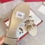 Valentino Garavani Rockstud Flat Sandals In White Calfskin