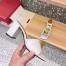 Valentino One Stud Slide Sandals 60mm In White Calfskin