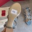 Valentino Rockstud Ankle Strap Sandals 60mm In Blue Calfskin