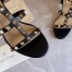 Valentino Rockstud Ankle Strap Sandals 60mm In Black Calfskin