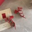 Valentino Rockstud Ankle Strap Sandals 60mm In Red Calfskin