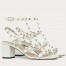 Valentino Rockstud Ankle Strap Sandals 60mm In White Calfskin