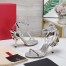 Valentino Roserouche Sandals 1990 100mm in Silver Calfskin