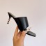 Valentino Black Rockstud Slide Sandals With Sculpted Heel