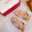 Valentino Roman Stud Flat Sandals In Rose Cannelle Calfskin