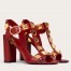 Valentino Roman Stud Sandals 90mm In Red Calfskin