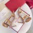 Valentino Roman Stud Sandals 100mm In Rose Cannelle Calfskin 