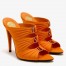 Saint Laurent Emilie Mules in Orange Satin