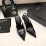 Saint Laurent Luna Slingback Pumps 105mm In Black Patent Leather 