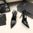 Saint Laurent Luna Slingback Pumps 105mm In Black Patent Leather 