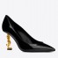 Saint Laurent Opyum Pumps 85mm In Patent Leather with Gold Heel