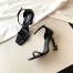 Saint Laurent Opyum 85mm Sandals in Black Leather with Black YSL Heel