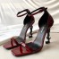 Saint Laurent Opyum 85mm Sandals in Red Patent Leather with Black YSL Heel