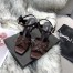 Saint Laurent Tribute Sandals 105 In Dark Brown Calfskin