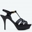 Saint Laurent Tribute Platform Sandals 105mm In Black Patent Leather